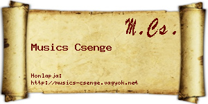 Musics Csenge névjegykártya